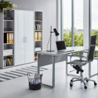 Büromöbel grau weiß