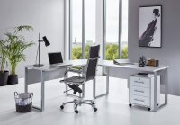 BMG Möbel Büromöbel-Set, Office Edition Set 0, Winkelschreibtisch inklusive Rollcontainer abschließbar in verschiedenen Farben