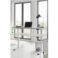 BMG Möbel Schreibtisch höhenverstellbar, eDition, 160 x 80 cm Gestell Weiß