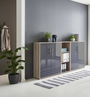 BMG Möbel abschließbare Regalwand/Schrankwand, Office Edition Set 8 in verschieden Farben