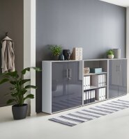 BMG Möbel abschließbare Regalwand/Schrankwand, Office Edition Set 9 in verschiedenen Farbkombinationen