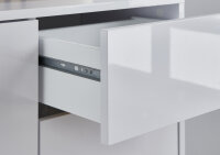 BMG Möbel Kommode »Mailand 11« in weiß/ weiß Hochglanz lackiert, mit Metallfüßen Schubladenkommode Anrichte Sideboard