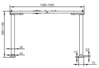 BMG Möbel Schreibtisch höhenverstellbar, eDition, 160 x 80 cm, eiche / anthrazit