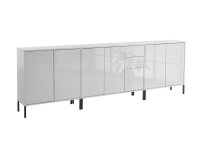 BMG Möbel Sideboard mit Metallfüßen »Mailand Set 6«, Korpus weiß matt und weiß lackierte Hochglanzfronten