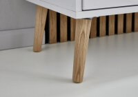 BMG Möbel Sideboard mit Holzfüße »Mailand Set 7«, grifflos, Korpus weiß matt und weiß lackierte Hochglanzfronten