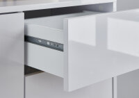 BMG Möbel Sideboard, Kombikommode mit Metallfüßen »Mailand Set 11«, grifflos, Korpus weiß matt und weiß lackierte Hochglanzfronten