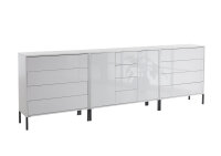 BMG Möbel Sideboard, Kombikommode mit Metallfüßen »Mailand Set 12«, Korpus weiß matt und weiß lackierte Hochglanzfronten