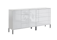 BMG Möbel Sideboard mit Metallfüßen »Mailand Set 14«, Korpus weiß matt und weiß lackierte Hochglanzfronten