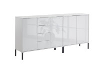 BMG Möbel Sideboard mit Metallfüßen »Mailand Set 15«, Korpus weiß matt und weiß lackierte Hochglanzfronten