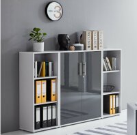BMG Möbel Büromöbel-Set, Office Edition Set 5, grau/ anthrazit hochglanz